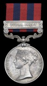India General Service 1854-95, 1 clasp, Burma 1885-7 (Sepoy Mahammid Alum, Ava Sagainy Mily. Police Bn.) suspension...