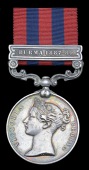 India General Service 1854-95, 1 clasp, Burma 1887-89 (Jemr. Usman Ali, Chin Police Levy) contact marks, nearly very...