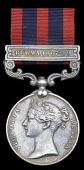India General Service 1854-95, 1 clasp, Burma 1887-89 (721 Sepoy Kala Singh, Shan States Mily. Police Levy) edge...