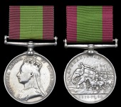 Afghanistan 1878-80 (2), no clasp (Bheslie Ridhoo, 45th Regt. N.I.; Khanzada Malik Jan Khan, Political Deptt.) both...