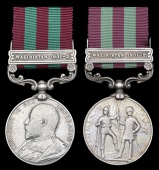 India General Service 1895-1902 (2), 1 clasp, Waziristan 1901-2 (496 Sowar Salat Khan, Zhab Levy Corps; 2178 Drill...