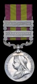 India General Service 1895-1902, 2 clasps, Punjab Frontier 1897-98, Tirah 1897-98 (2036 Pte. F. Xavier, 21st Madras...