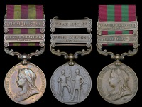 India General Service 1895-1902 (3), 2 clasps, Punjab Frontier 1897-98, Tirah 1897-98, bronze issue (124 Dandy...