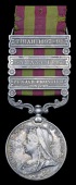 India General Service 1895-1902, 3 clasps, Punjab Frontier 1897-98, Samana 1897, Tirah 1897-98 (94 Havr. Fateh Khan,...