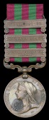 India General Service 1895-1902, 3 clasps, Punjab Frontier 1897-98, Samana 1897, Tirah 1897-98, bronze issue (140...