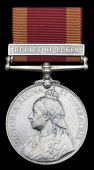 China 1900, 1 clasp, Relief of Pekin (110 L. Naik Umar Bakhsh Malerkotta I.S.S.) edge bruising, contact marks,...
