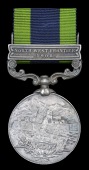 India General Service 1908-35, 1 clasp, North West Frontier 1908 (4147 Nk. Gulab Din, 28 Pjbs.) edge bruising, very...
