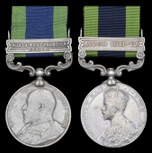 India General Service 1908-35 (2), 1 clasp, North West Frontier 1908 (124 Silladar Bahadar Shah, 51st Camel Corps);...
