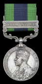 India General Service 1908-35, 1 clasp, Abor 1911-12 (198 Naik Saraj Din, 26th Mule Corps) very fine	 £140-180