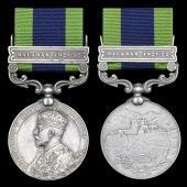 India General Service 1908-35 (2), 1 clasp, Malabar 1921-22 (268 Rfmn. Ba Sein, Chin-Kachin Bn.; 4502 A-Ord. Mahan...