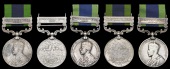 India General Service 1908-35 (5), 1 clasp, Afghanistan N.W.F. 1919 (804 Rfmn. Suka Bar Dura, P.P.; Sepoy Ghanimat,...