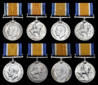 British War Medal 1914-20 (8) (1629 Dfdr. Fazal Ahmad, 1 Lcrs.; 3233 Sowar Mohd. Hayat, 9 Horse; 276 Dfdr. Gulzar...