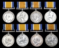 British War Medal 1914-20 (8) (2185 Tptr. Sardar Khan, H.K.S. R.G.A.; 1828 Hvldr. Salutri Sher Muhd., H.K.S. R.G.A.;...