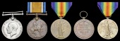 British War Medal 1914-20 (2) (Jemdr. Rahmat Khan, 17-Infy.) officially renamed; another, bronze issue (Intptr....