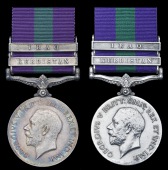 General Service 1918-62 (2), 2 clasps, Kurdistan, Iraq (Subdr. Hakum Singh; Jemdr. Rachbir Singh) slight edge...