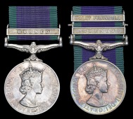 General Service 1962 (2), 1 clasp, Borneo (21150550 Rfn. Shamsher Gurung, 1/6 GR.); another, 2 clasps, Borneo, Malay...