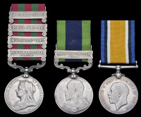 Three: Naick Narayan Singh, 51st, late 45th Sikhs

India General Service 1895-1902, 4 clasps, Punjab Frontier...