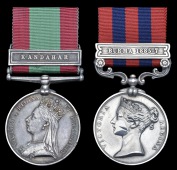 Pair: Subadar-Major Tan Sanwant, 1st Bombay Infantry

Afghanistan 1878-80, 1 clasp, Kandahar (Subadar Tan Sawunt,...
