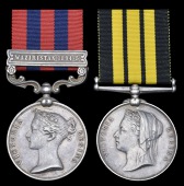 Pair: Sepoy Iayub, 33rd Bengal Infantry 

India General Service 1854-95, 1 clasp, Waziristan 1894-5 (599 Sepoy,...