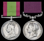 Pair: Sepoy Mahtab Khan, 21st Punjab Bengal Infantry

Afghanistan 1878-80, no clasp (Sepoy Mehtab, 21st Regt....