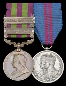 Pair: Chuprassi Abdul Rahman, Political Office Khyber

India General Service 1895-1902, 2 clasps, Punjab Frontier...