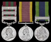 Three: Sepoy Kala Singh, 34th Sikh Pioneers, late 34th Bengal Infantry

India General Service 1895-1902, 3 clasps,...