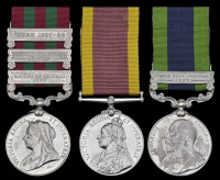 Three: Sepoy Kala Singh, 34th Sikh Pioneers, late 34th Bengal Infantry

India General Service 1895-1902, 3 clasps,...