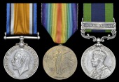 Three: Lance-Naik Jit Singh, Burma Military Police

British War and Victory Medals (2496 Sepoy, C.H. Bn. B.M.P.);...