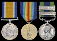 Three: Subadar-Major Ajab Khan, 55th Coke’s Rifles

British War and Victory Medals (Jemdr., 55 Rifles) later...