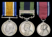 Three: Subadar-Major Manir Shah, 1-1st Punjab Regiment, late 62nd Punjabis

British War Medal 1914-20 (1206 Jemdr....