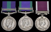 Three: Lieutenant Bhaktaraj Rai, 7th Gurkha Rifles

General Service 1918-62, 1 clasp, Malaya, G.VI.R. (21136546...