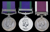 Three: Lieutenant Kharkabahadur Mall, 2nd Gurkha Rifles

General Service 1918-62, 1 clasp, Malaya, G.VI.R....