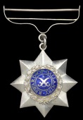 Indian Order of Merit, Military Divison, 3rd type, 2nd Class, Reward of Gallantry, silver and enamel, reverse with...