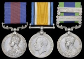 A ‘Waziristan 1931’ I.D.S.M. group of three awarded to Jemadar Teja Singh, 2-17th Dogra Regiment, late 28th...