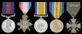 A Great War ‘Mesopotamia’ I.D.S.M. / Croix de Guerre group of three awarded to Jemadar Ramji Lal, 1st Battalion...