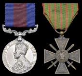 A Great War ‘Mesopotamia’ I.D.S.M. pair awarded to Subadar Bahadur Shah, 76th Punjabis, taken prisoner at...