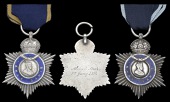 Indian Title Badge (3), G.V.R., ‘Khan Sahib’, silver and enamel, inscribed on reverse, ‘Mir Ahmad Shah’;...