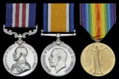 A Great War M.M. group of three awarded to Bombardier R. A. Mann, Canadian Field Artillery, who sustained serious...