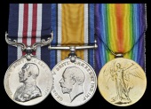 A Great War Somme operations M.M. group of three awarded to Acting Bombardier C. E. McCauley, Canadian Field...