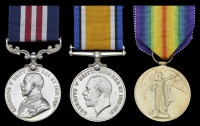 A Great War M.M. group of three awarded to Gunner A. Brown, Canadian Field Artillery, who was wounded in December...