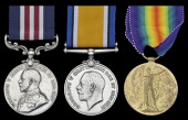 A Great War M.M. group of three awarded to Company Quarter-Master Sergeant H. C. Seabrook, Canadian...
