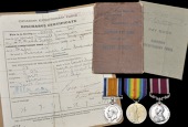 Three: Sergeant J. H. Gammon, Canadian Engineers

British War and Victory Medals (503093 Sjt. J. H. Gammon, C.E.);...