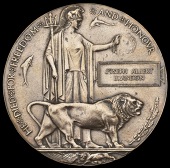 A Memorial Plaque awarded in remembrance of Private J. A. Brandon, Canadian Engineers, who died of wounds in October...