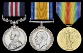 A Great War M.M. group of three awarded to Acting Sergeant-Major J. M. Brown, Canadian Army Medical...