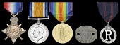 Three: Private A. B. Hodge, Canadian Army Medical Corps

1914-15 Star (33363 Pte. A. B. Hodge, Can. A.M.C.);...