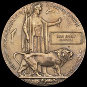 A Memorial Plaque awarded in remembrance of Private D. E. Crozier, Canadian Machine Gun Corps, who was killed in...
