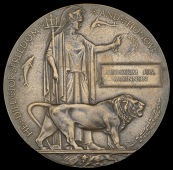 A Memorial Plaque awarded in remembrance of Private M. J. McKinnon, Royal Canadian Regiment, who was killed in...