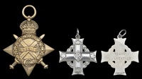 A Canadian Memorial Cross awarded in remembrance of Private S. Heather, 1st (Ontario Regiment) Battalion, who was...
