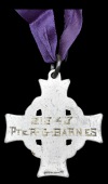 A Canadian Memorial Cross awarded in remembrance of Private P. G. Barnes, 4th (Central Ontario) Battalion, who was...