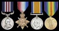 A Great War battle of Thiepval Ridge M.M. group of four awarded to Private J. D. Straker, 5th (Western Cavalry)...